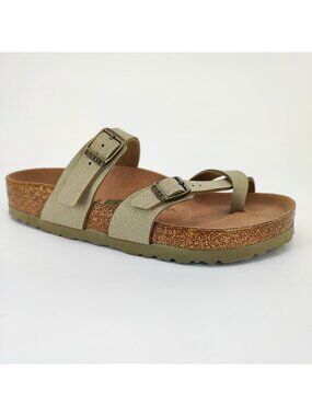Birkenstock Mayari Women's Size 7 Sandals Birko-Flor Green Vegan Strappy